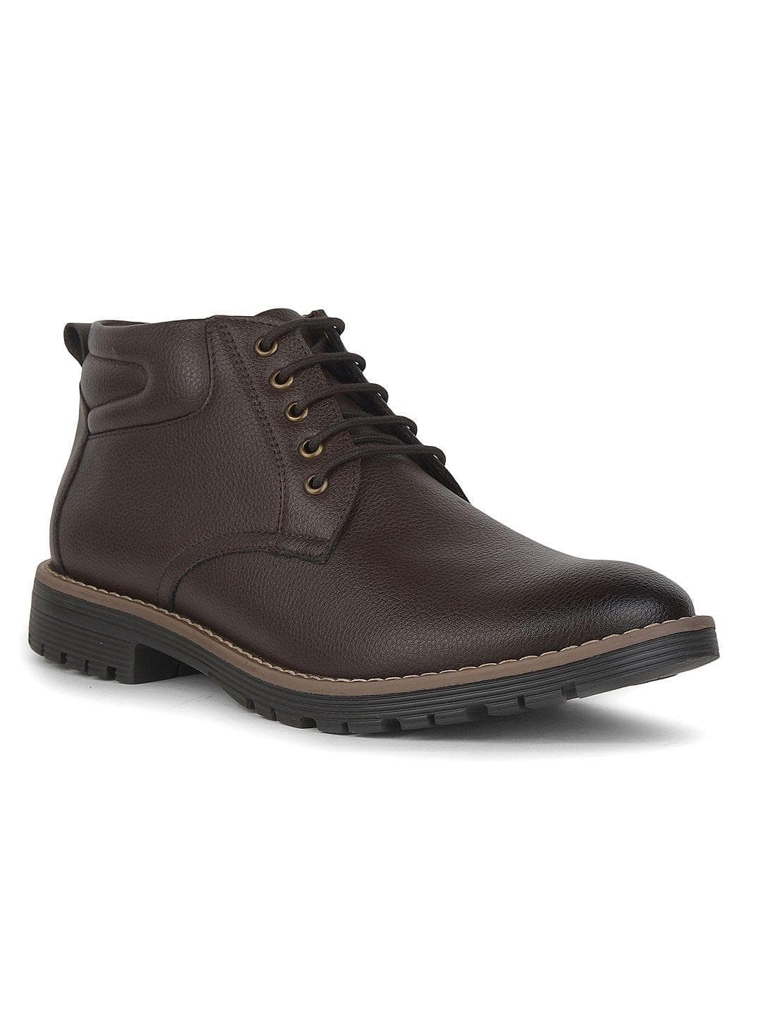 Bata Men Round Toe Lace-Ups Regular Boots