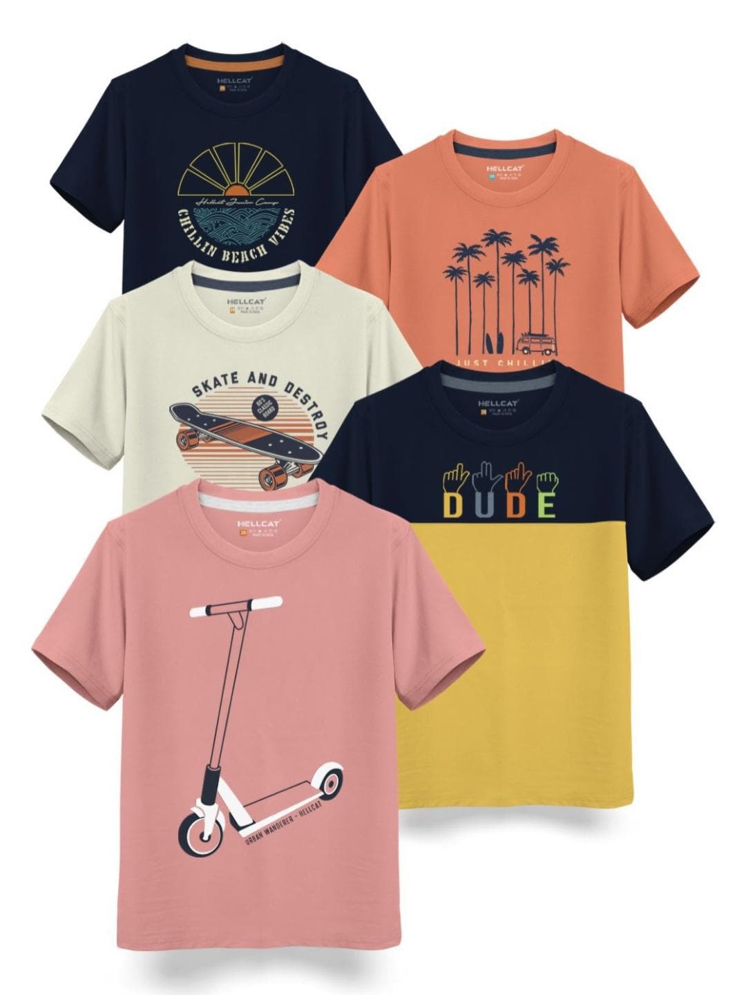 HELLCAT Boys Typography 5 Printed T-shirt