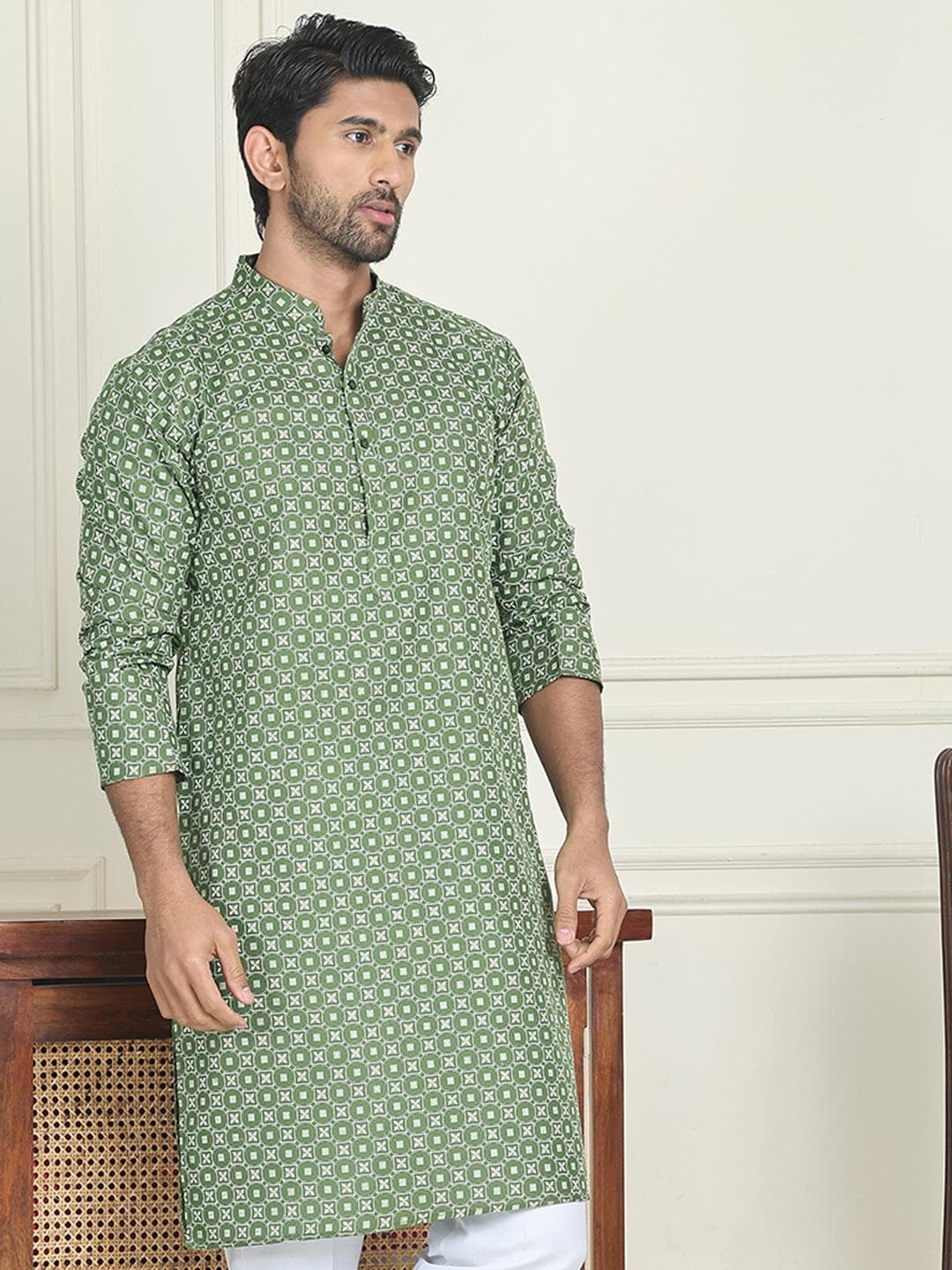 Jompers Men Geometric Printed Kurta