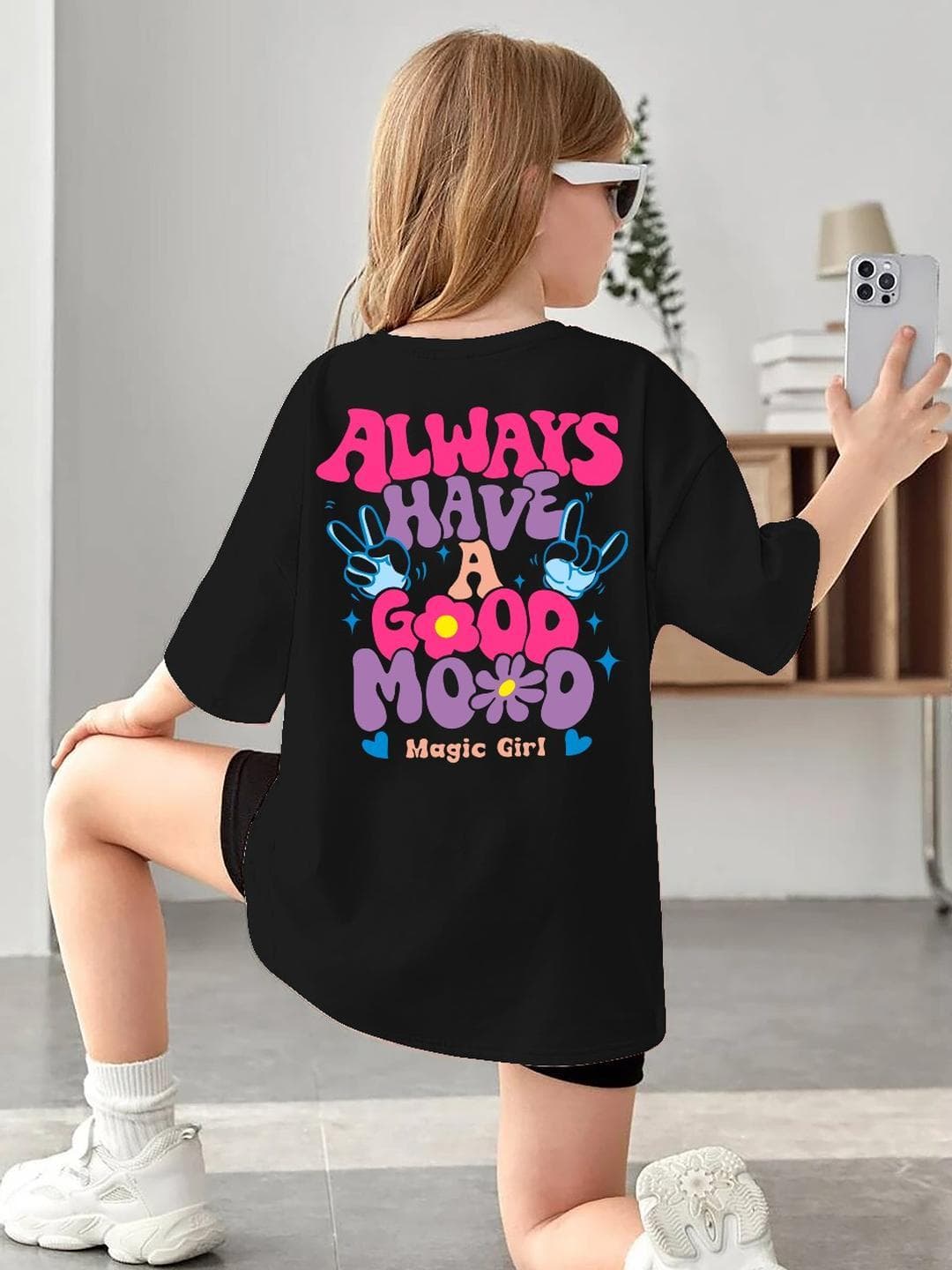 KEESOR Girls Printed Cotton Tshirt