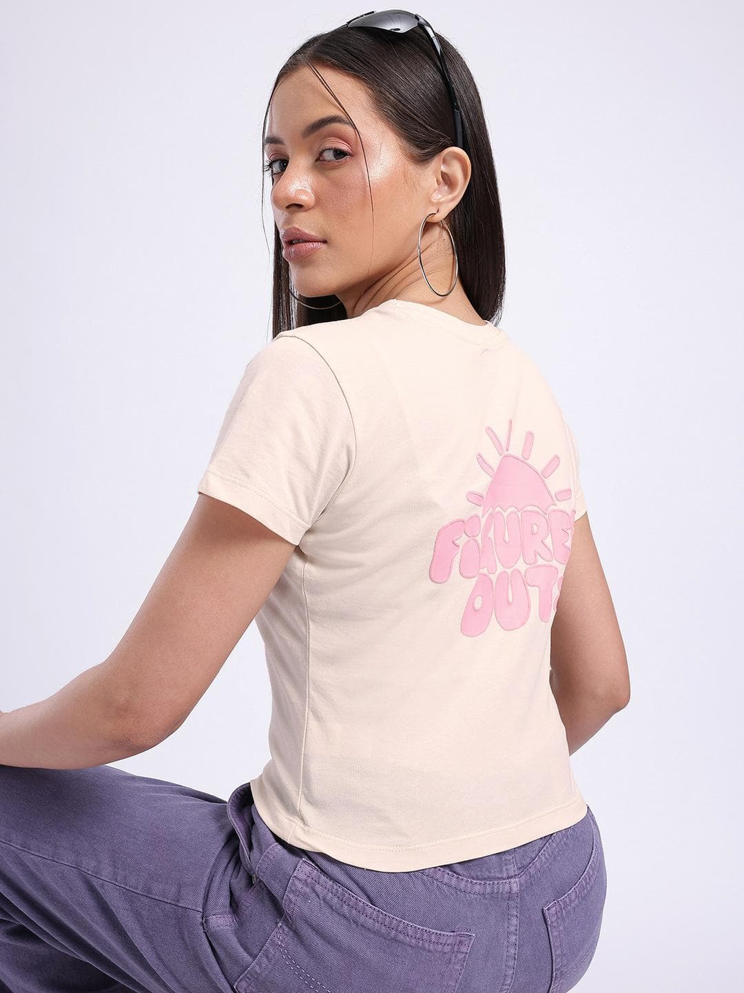 glitchez Typography Embossed T-shirt