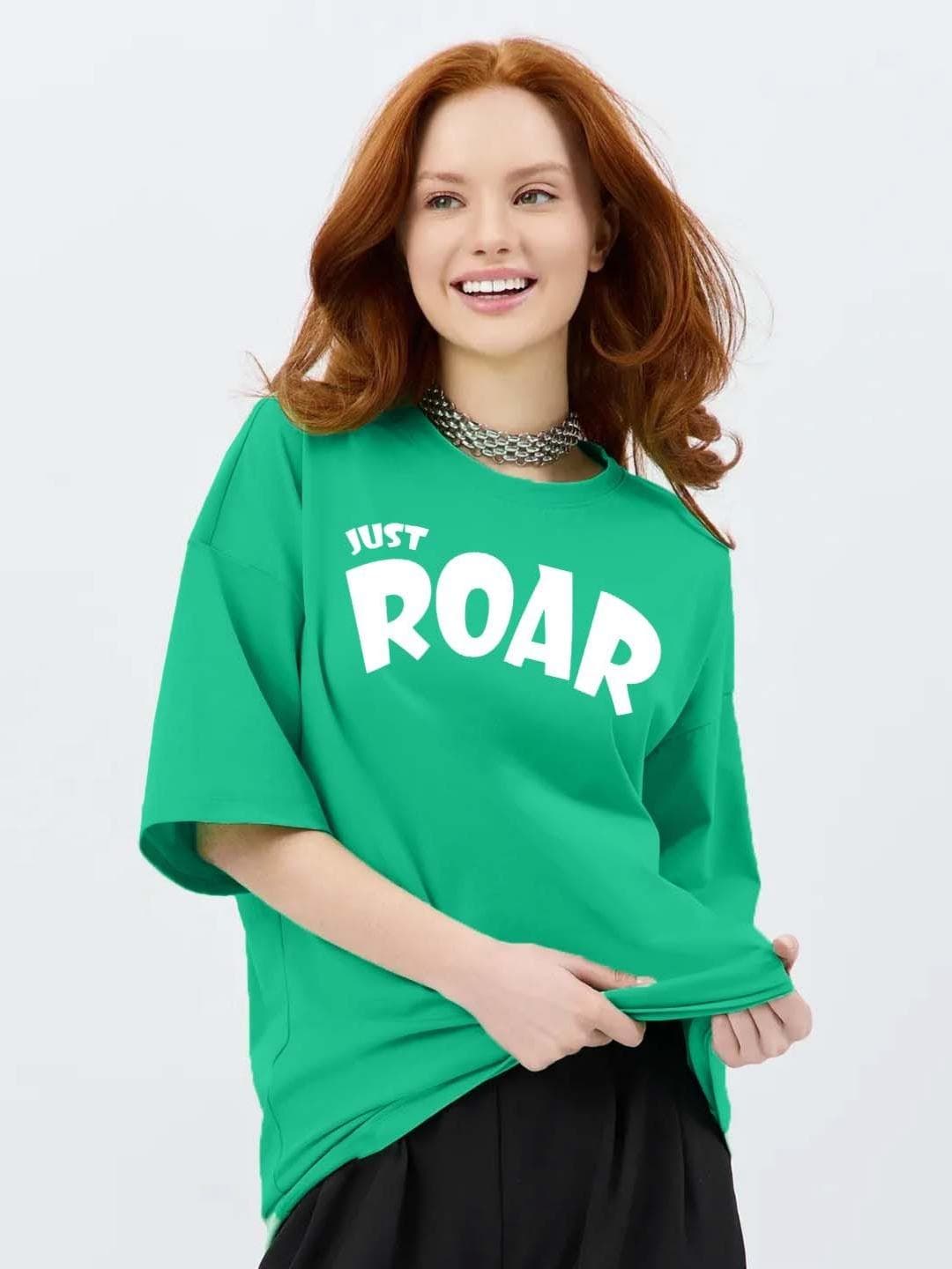 Leotude Women Graphic Printed Round Neck Cotton Oversized T-shirt