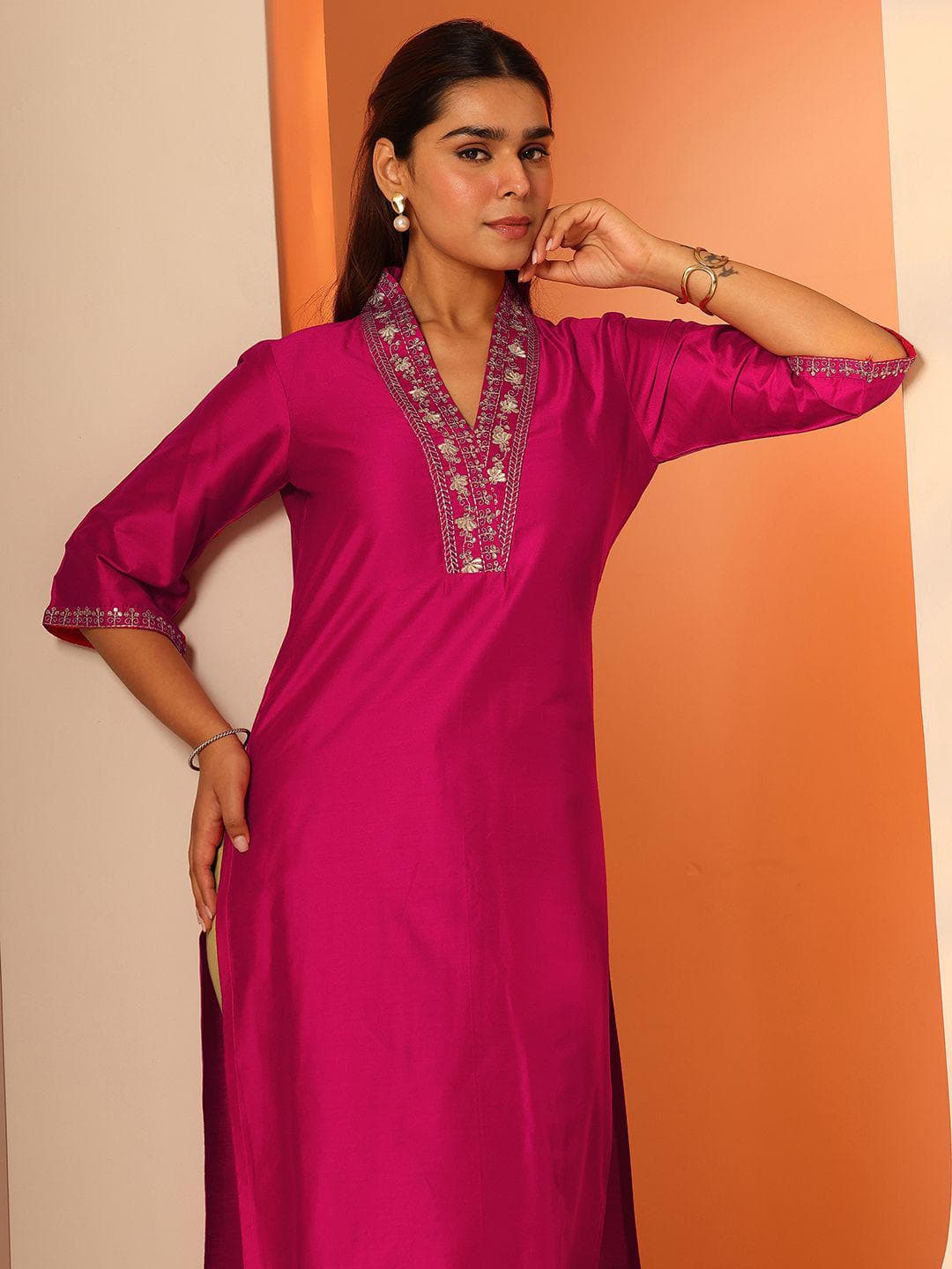 Libas Women Ethnic Motifs Embroidered Thread Work Kurta