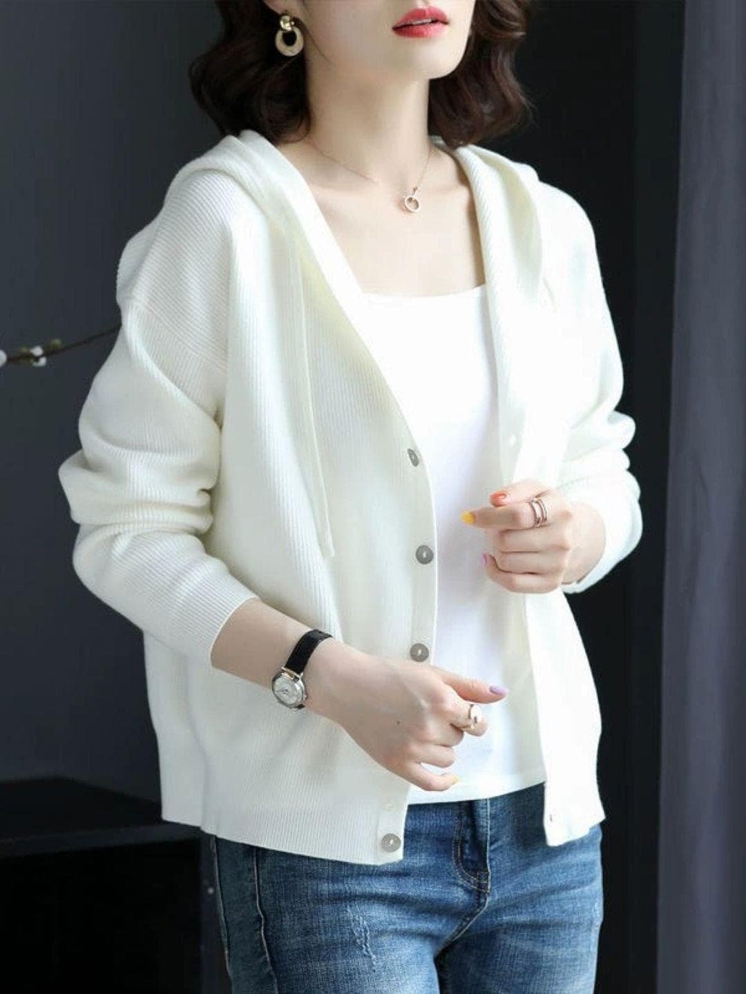 StyleCast Women Ribbed Cardigan Sweaters