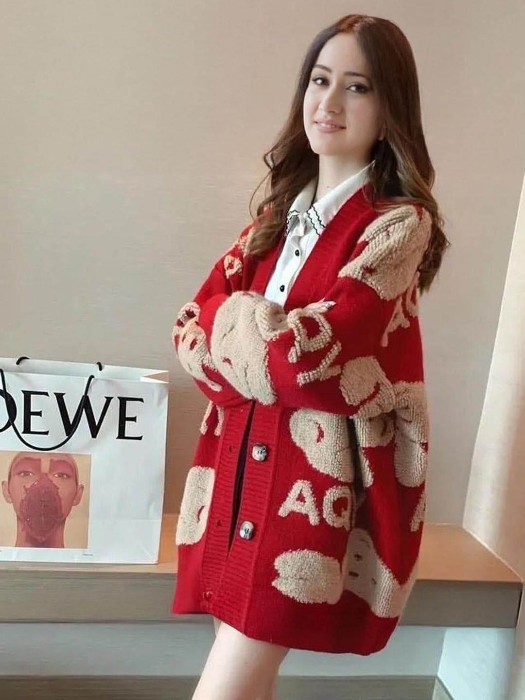 StyleCast Women Alphanumeric Printed Cardigan