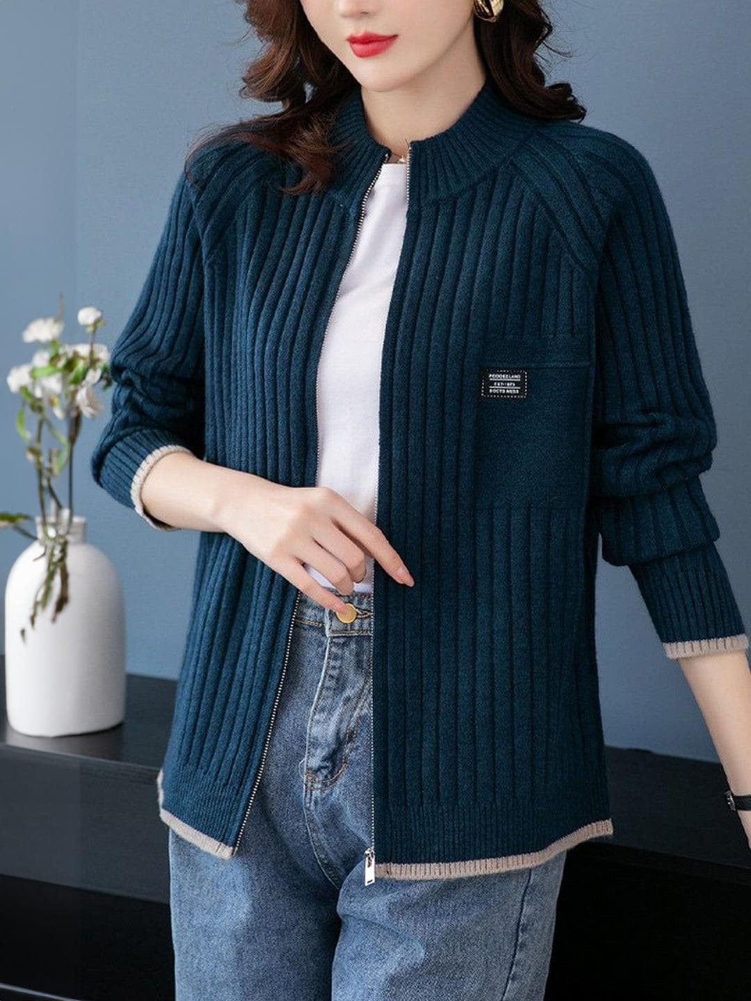 StyleCast Women Ribbed Cardigan