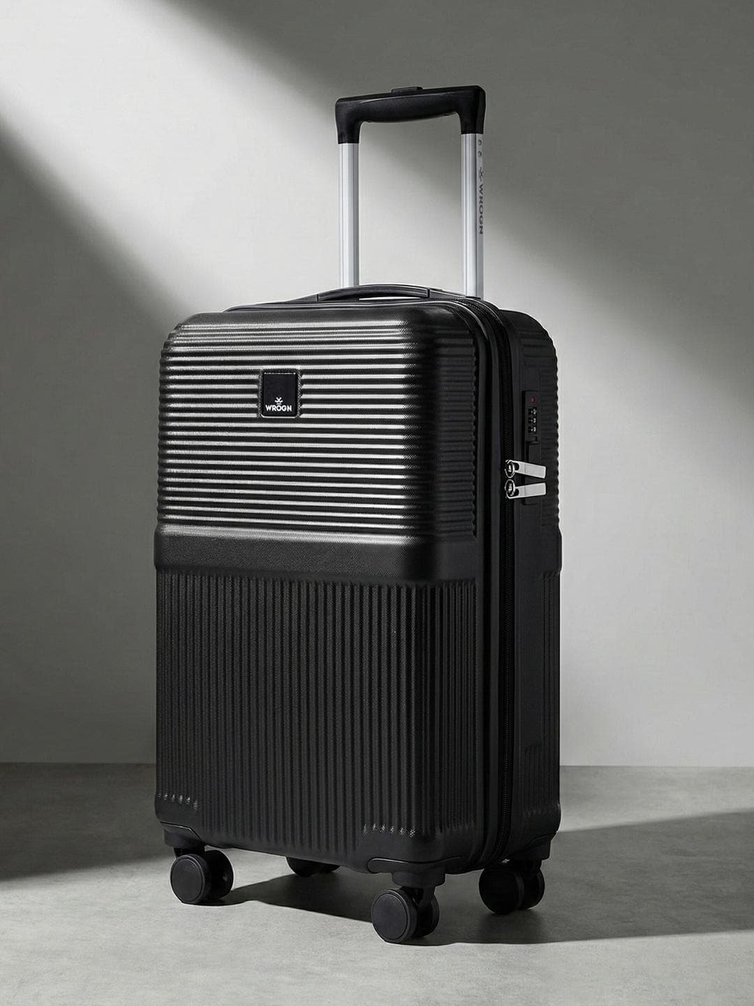 WROGN Qubo Textured Cabin Hard Suitcase Trolley Bag- 37L