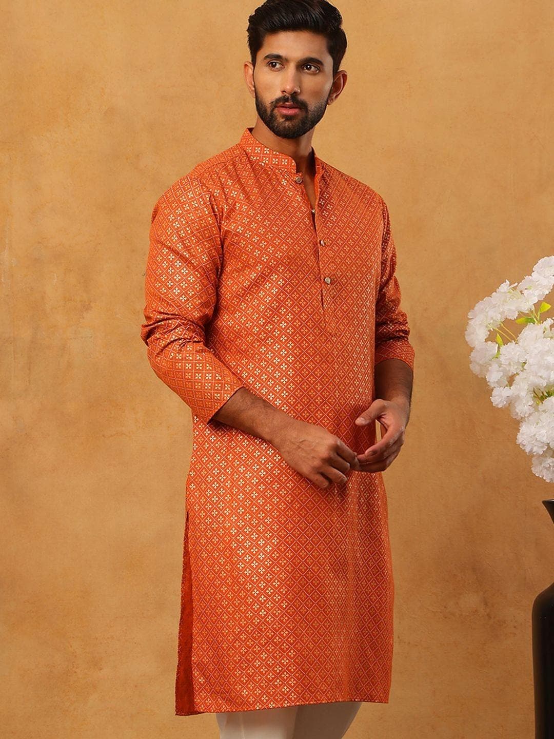 Jompers Men Geometric Printed Kurta