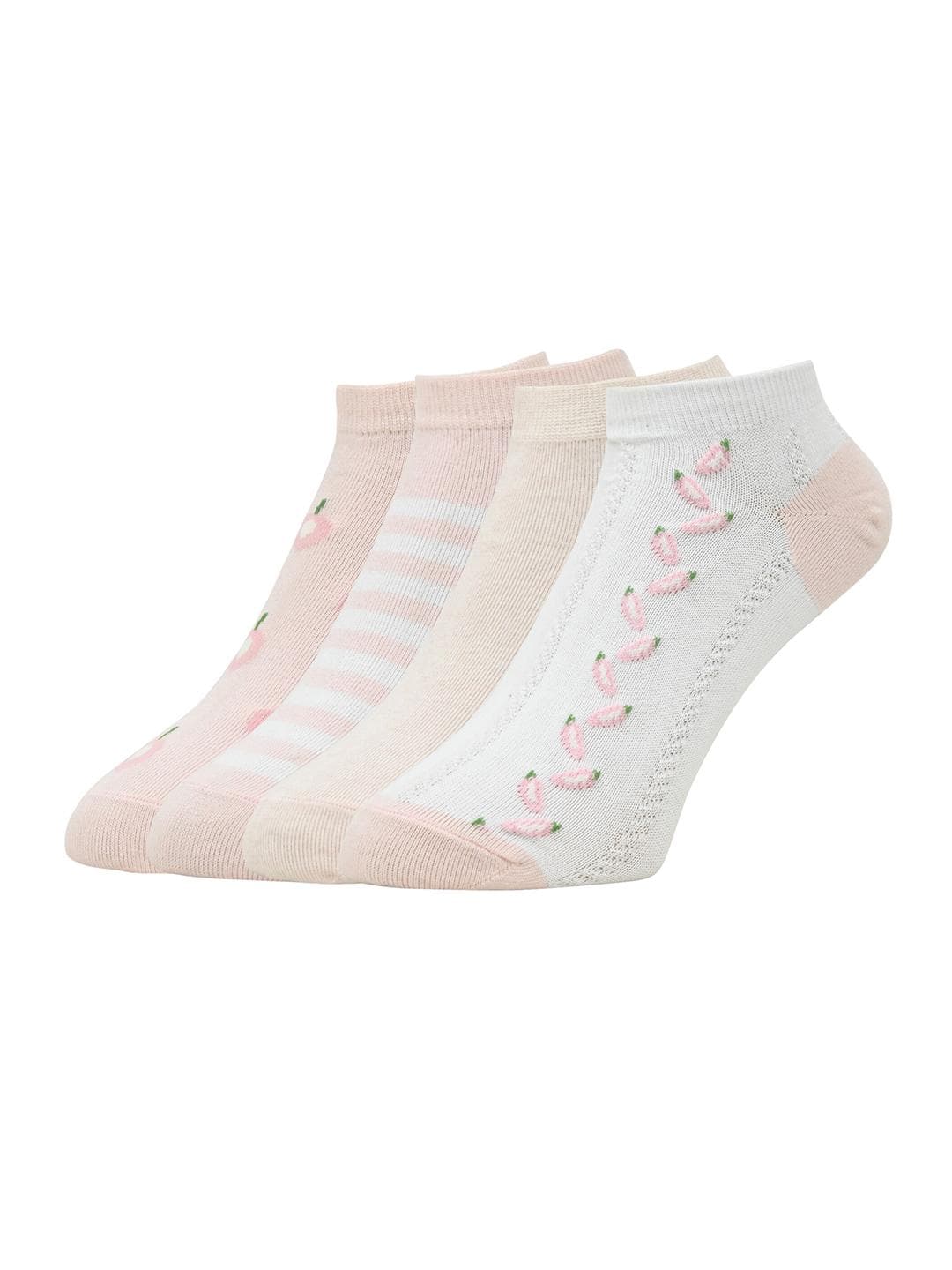 DressBerry Women Pack of 4 Patterned Ankle-length Socks