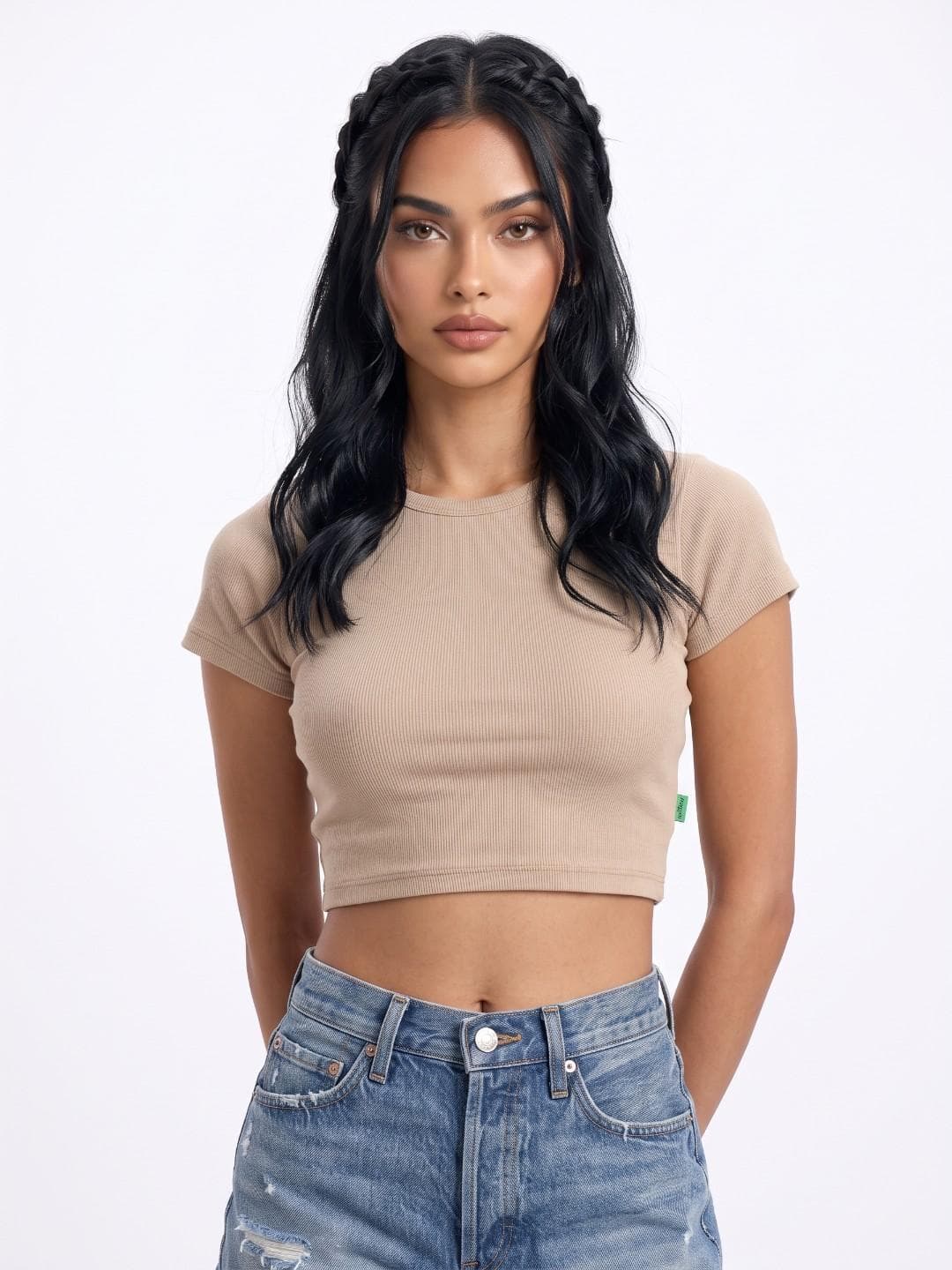 glitchez Slim Fit Crop T-shirt