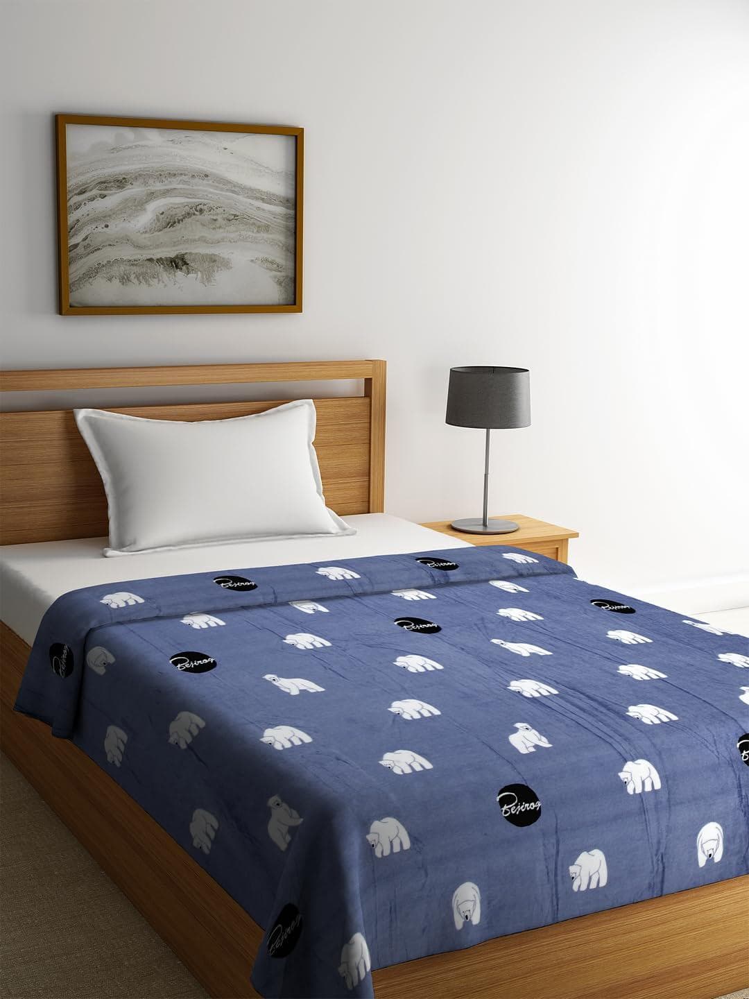 Buy Cortina Grey Ethnic Motifs AC Room 250 GSM Single Bed Blanket - - Home for Unisex