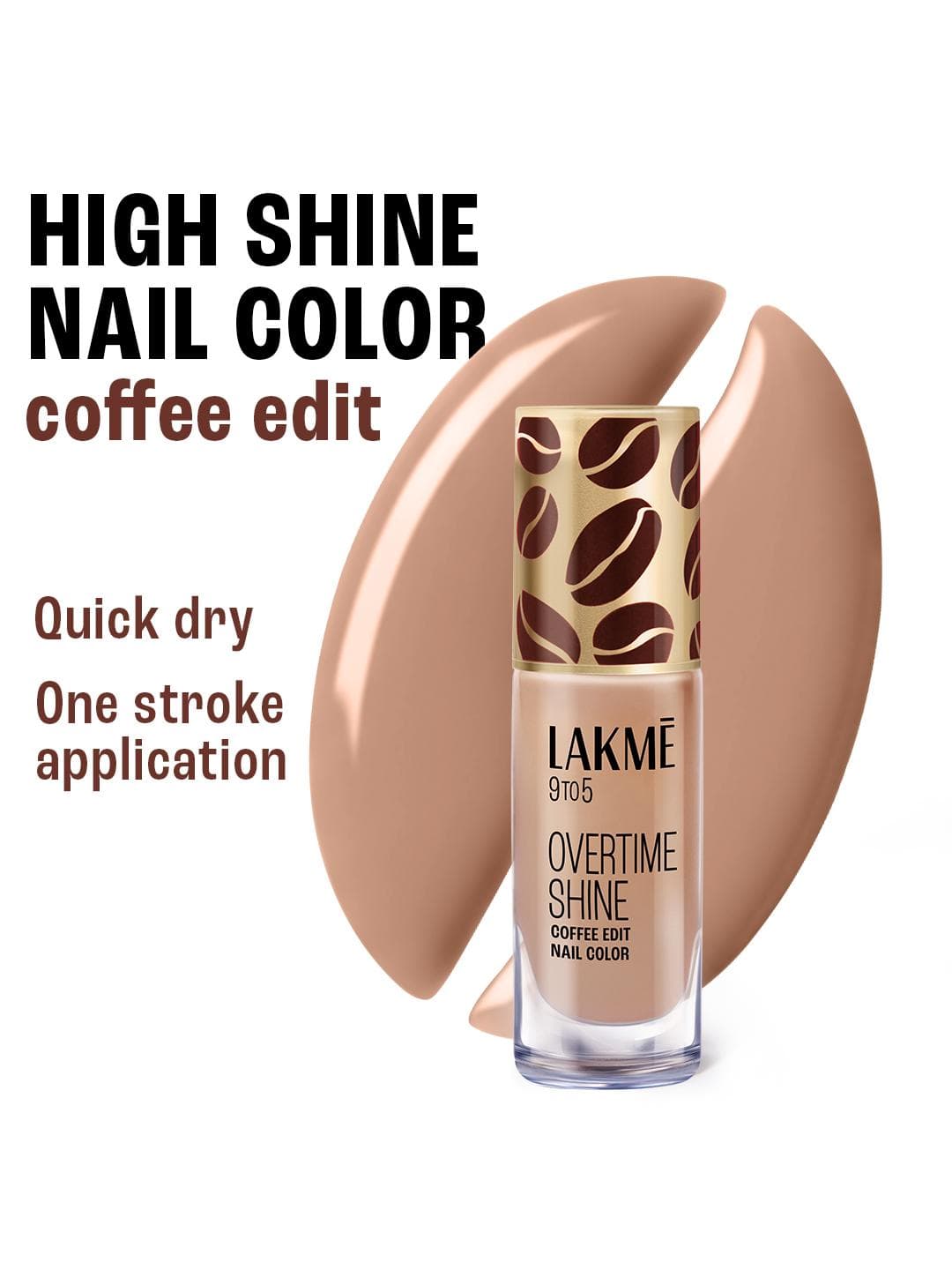 Lakme 9 to 5 Overtime Shine Coffee Edit Nail Polish 6ml - Maple Macchiato 07