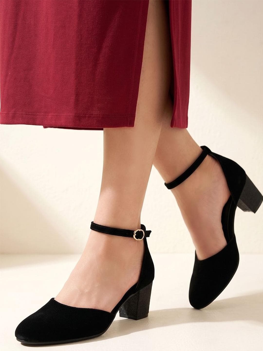 Stylestry Women Pointed Toe Block Sandals