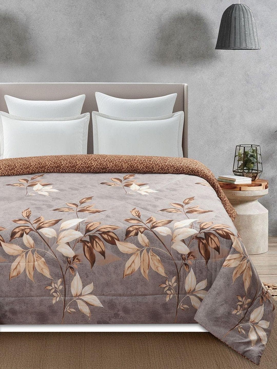 Buy Florida Grey & Grey Floral AC Room Comforter - - Home for Unisex