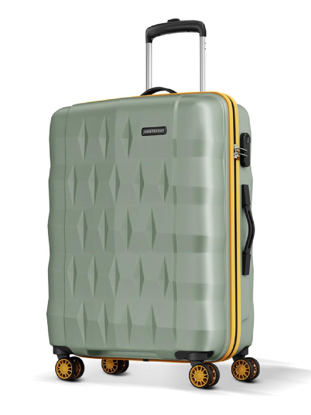 Aristocrat Comet Green Large Hard Luggage 76cm Check-in Trolley Bag with Smooth 8-Wheel