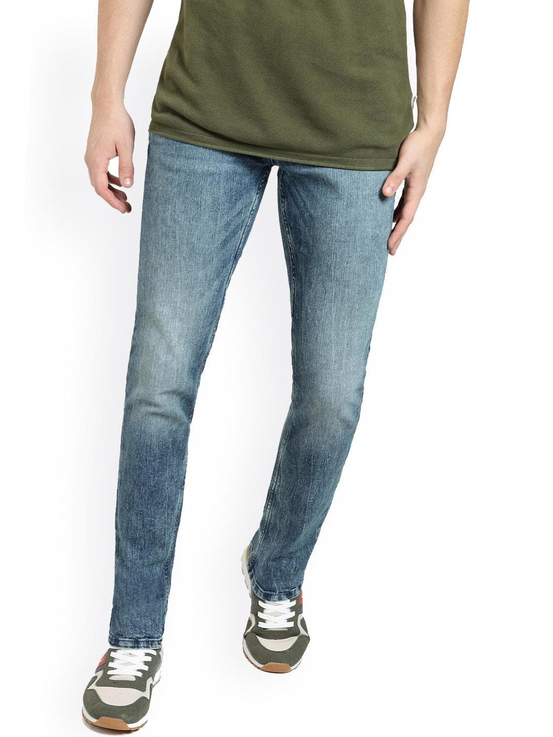 Jack & Jones Men Slim Fit Low-Rise Light Fade Cotton Jeans