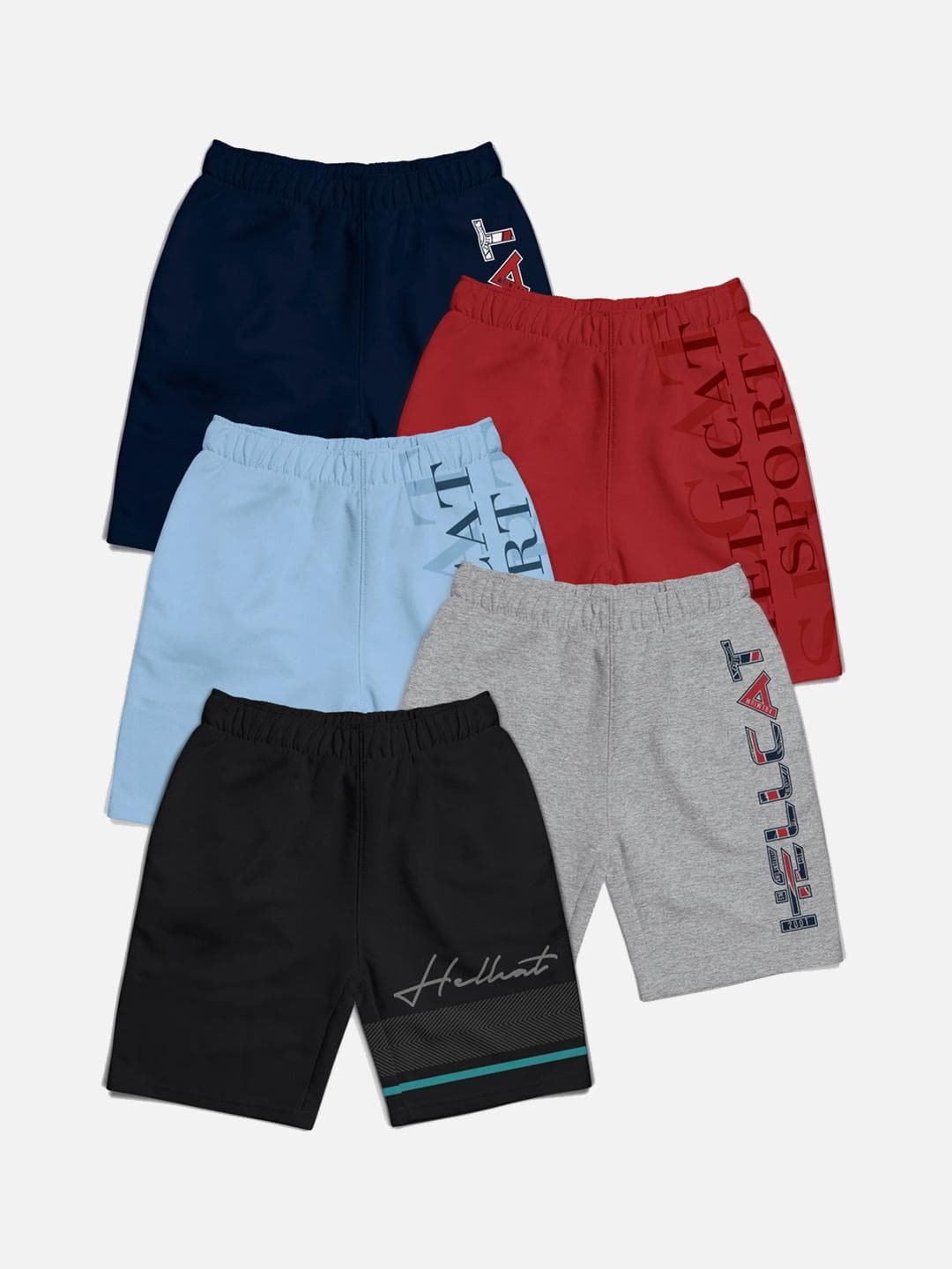 HELLCAT Boys Pack of 5 Regular Shorts
