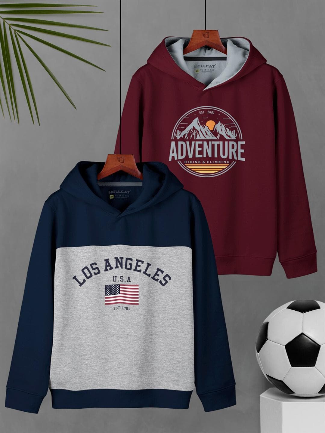 HELLCAT Boys Pack Of 2 Typography Printed Sweatshirts