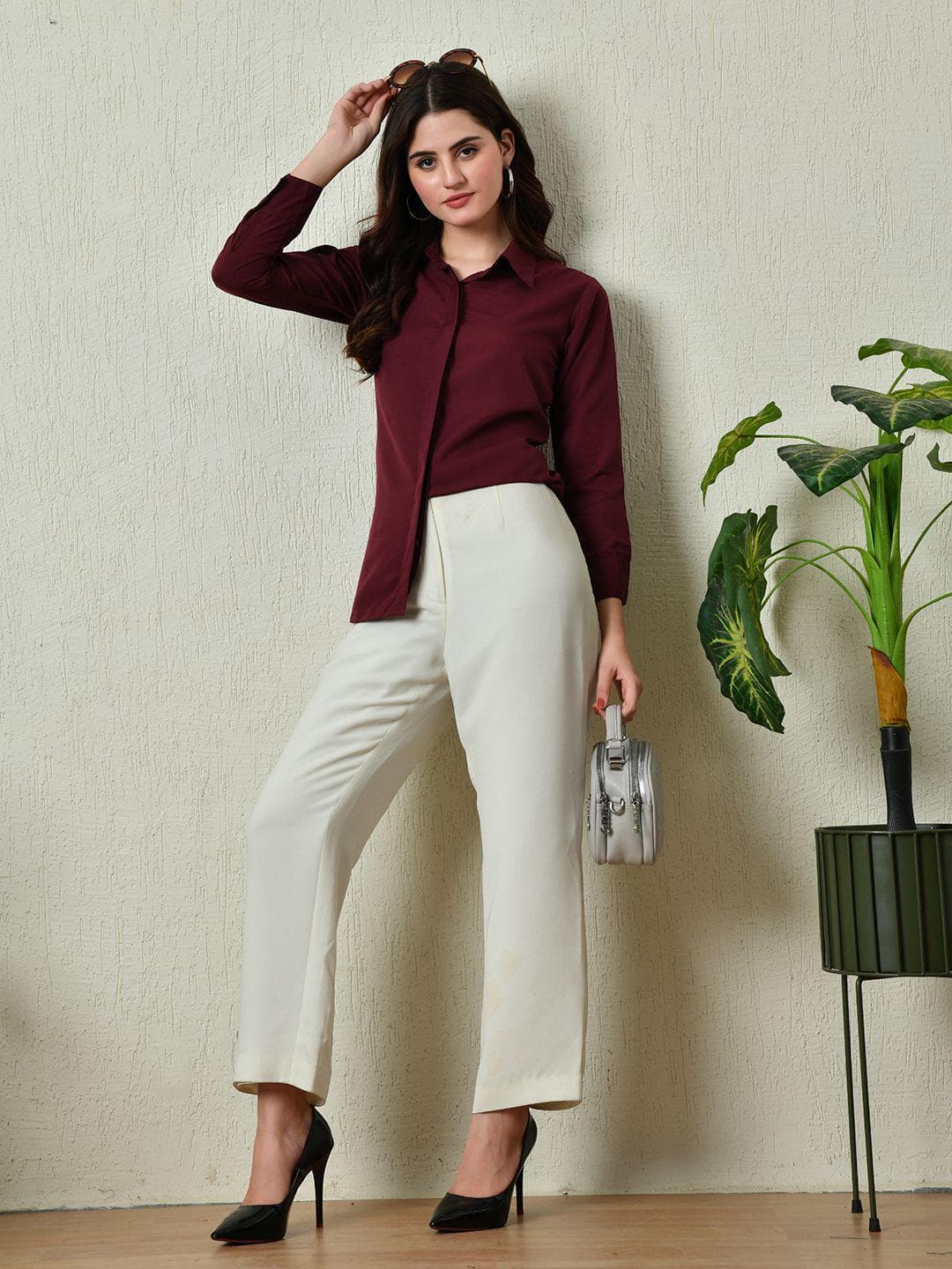 KALINI Women Comfort Opaque Regular Fit Formal Shirt