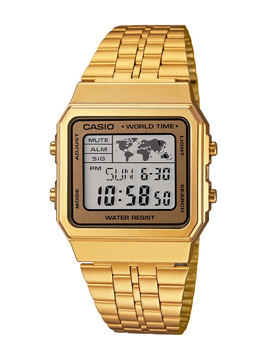 CASIO Vintage A500WGA-9DF Gold Digital Dial Gold Stainless Steel Band D134