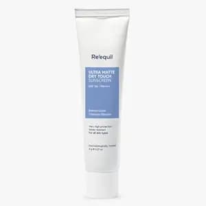 RE' EQUIL Ultra Matte Dry Touch Sunscreen | SPF 50 PA++++ | Water & Sweat Resistant | No White Cast, Non-Greasy & Non-Comedogenic | For All Skin Types | 6G (Trial Pack)