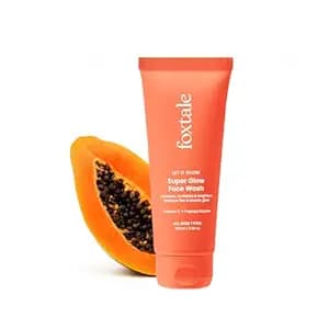 Foxtale Super Glow Detan Face Wash with Vitamin C & Papaya enzyme, Tan Removal, Brightens & Reduces Pigmentation, Gentle Exfoliation | Face Wash for Men & Women | All Skin Types - 100ml