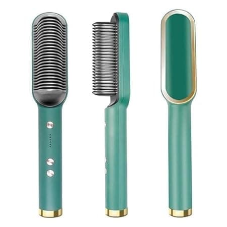 arpk 3-in-1 Ceramic Hair Straightening Brush for Women | Ionic Anti-Frizz Electric Straightener Comb | 5 Heat Settings | 30 Sec Fast Heating | Anti-Scald Hair Styler for Smooth, Silky & Frizz-Free Hair