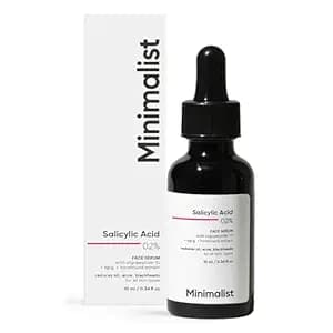 Minimalist 2% Salicylic Acid Serum for Acne & Blackheads | BHA Exfoliating Anti Acne Serum for Pore Cleansing & Oil Control | Pore Tightening Treatment for Oily & Acne-Prone Skin | 10ml