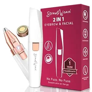 Facial Hair Removal Machine|Eyebrow Trimmer & Epilator|Trimmer For Women Private Part|2 In 1 Trimmer 400 mAh Battery 1 Year Warranty|Painless Hair Removal Machine|Nose Hairs Remover,White (2 in 1)