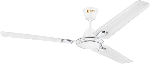 Orient Electric 1200 mm Pacific Air Déco| Decorative ceiling fan | Powerful airflow| BEE1 Star Rated | 2-year warranty | White Silver, pack of 1