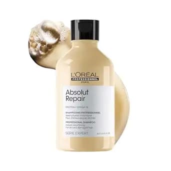 L'Oréal Professionnel Absolut Repair Shampoo for Dry & Damaged Hair | Professional shampoo for Strengthening and Repairing Hair, With Protein & Omega-9, For Men & Women, 300ml