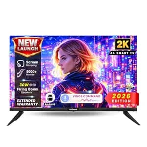 Uniboom_Optima Series 60 cm (24 Inch) HD Smart LED TV |Voice Control App, 30W Sonic Boom Speakers, 5000+ Free Movies, 500+ Apps, Mobile Remote & Screen Cast | Model 24S-ULT-AED