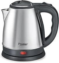 Prestige 1.5L PKOSS Stainless Steel Electric Kettle | 1350 Watts| Elegant Design | Cool-touch Handle and Lid | Automatic Cut-Off and Single-Touch Lid Locking | Black | 1Y Warranty | ISI Certified