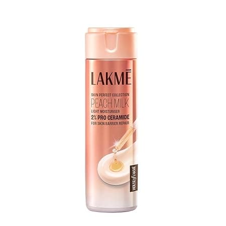 Lakme Peach Milk Pro Ceramide Moisturizer with Vitamin E for Deep Moisturizing and Skin Strengthening | With Skin Conditioner| For Dry, Normal & Sensitive 200ml