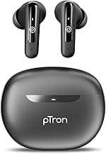 pTron Bassbuds Astra in-Ear TWS Earbuds w/Stereo Sound, 34Hrs Playtime, Stereo Calls, Custom EQ, Mobile App, BTv5.3 Headphones, Touch Control, Voice Assistant, Type C Charging & IPX4 (Black)