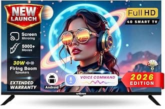 Uniboom_Optima Series102 cm (40 inch)HD Smart LED TV | Android TV with Voice Command App |5000+ Free Movies |30W Sonic Boom Speakers| 500+ Certified Apps |Mobile Remote |Mobile Screen Cast 40S-ULT-AED