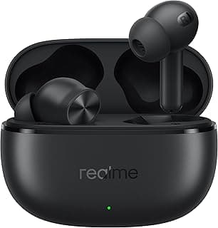 realme Buds T200x True Wireless Earbuds with 12.4mm Dynamic Bass Drivers, 25 dB ANC, Quad Mic, 45ms Latency, Upto 48 Hrs Playback, Fast Charge, IP55 Rated, BT 5.4 (Pure Black)