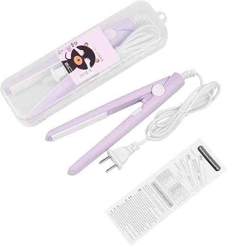Mini Hair Straightener for Women - Portable Ceramic Flat Iron with Travel Case, Quick Heating, Ideal for Short Hair & Bangs, Ready in 30 seconds, perfect for travelling (Multicolor) Q1