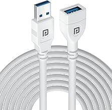 Portronics Uniconnect, 5M USB Extension Cable, Durable USB Type-A Male to Female Cable, PVC Build, Data Transfer & Charging, Compatible with Laptops, PCs, Printers & More, (White)