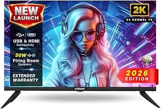 Uniboom_Optima Series 60 cm (24 inch) HD Ready LED TV 2025 Edition with 30W Sonic Boom - True Frameless - Aura Vision+ Display - (Non Smart)- 24N-ULT-AED