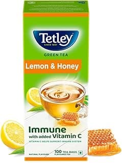Tetley Green Tea, Lemon and Honey, 100 Tea Bags