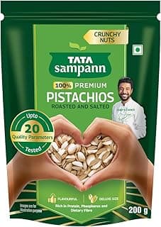 Tata Sampann Pistachios Roasted & Salted, Pista, 200g, Rich In Protein, Phosphorus, & Dietary Fibre, Premium Nuts & Dry Fruits, Crunchy & Delicious Healthy Snack
