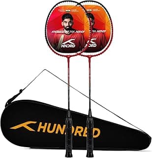 Hundred POWERTEK 100 (Set of 2) Badminton Racket with Full Cover