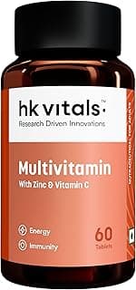 hk vitals Multivitamin (60 Tablets) | For Men and Women | With Zinc, Vitamin C, Vitamin D3, Multiminerals & Ginseng Extract