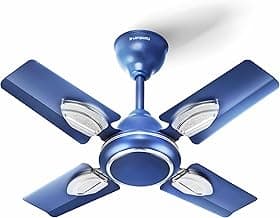 LONGWAY Kiger P1 600 mm/24 inch Ultra High Speed 4 Blade Anti-Dust Decorative Star Rated Ceiling Fan 2 Years Warranty (Silver Blue, Pack of 1)