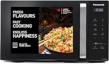 Panasonic 25L Solo Microwave Oven (NN-ST310QBFG, Black, 85 Auto Cook Menus)