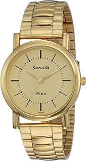 Sonata Analog Champagne Dial Men's Watch-NN77049YM01/NP77049YM01