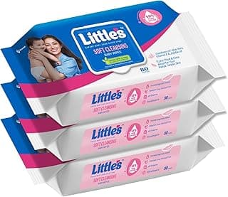 Little's Soft Cleansing Baby Wipes with Lid | 80 Wipes x Pack of 3 - 240 Wipes | Extra Thick & Moist Wet Wipes for Baby's | Prevents Rashes & Redness with Goodness of Aloe Vera, Vitamin E & Jojoba Oil