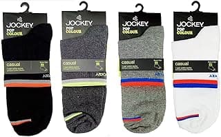 Men's Ankle Length Cotton Socks (Pack Of 4) (jockey7051medium_arodnklepack4_Multicolour)