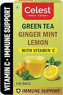 Celest Green Tea | Green Tea For Weight Loss | Ginger, Mint & Lemon | Green Tea With Vitamin C